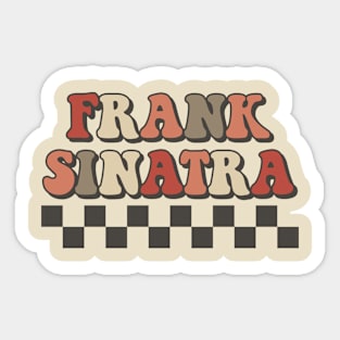 Frank Sinatra Checkered Retro Groovy Style Sticker